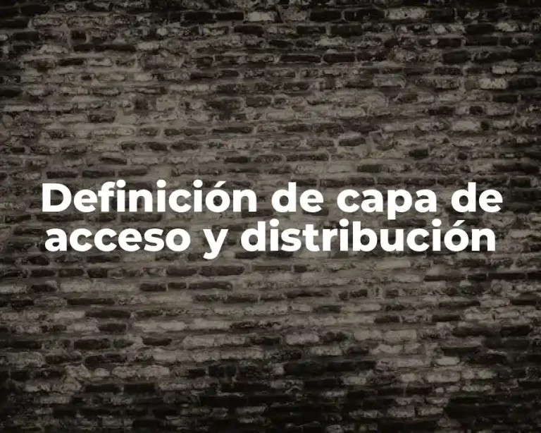 Definición de capa de acceso y distribución