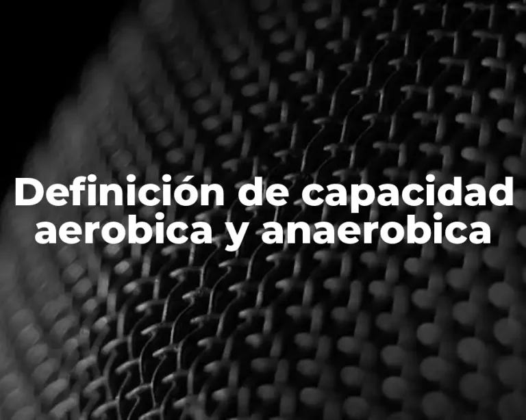 Definición de capacidad aerobica y anaerobica