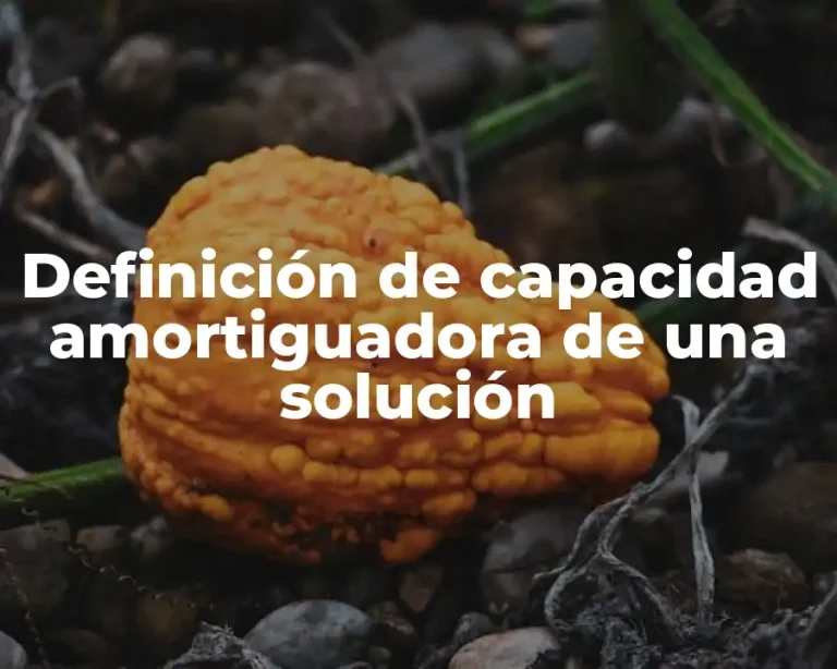 Definición de capacidad amortiguadora de una solución