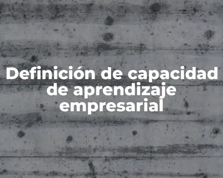 Definición de capacidad de aprendizaje empresarial