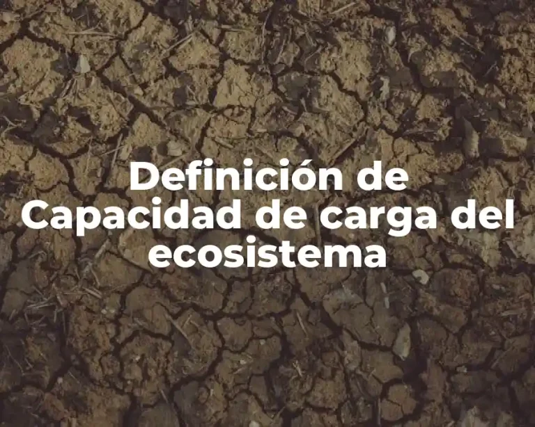 Definición de Capacidad de carga del ecosistema