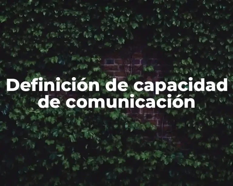 Definición de capacidad de comunicación