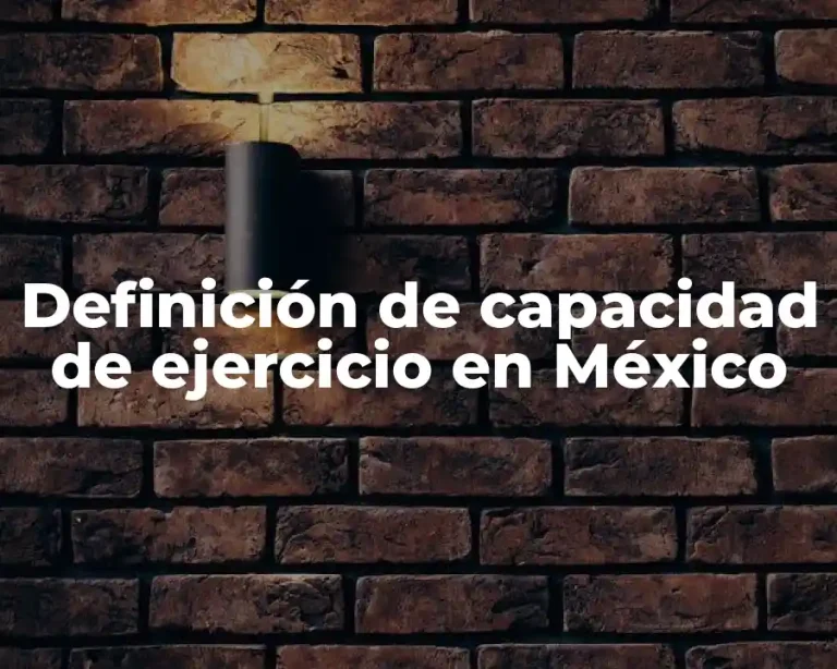 Definición de capacidad de ejercicio en México