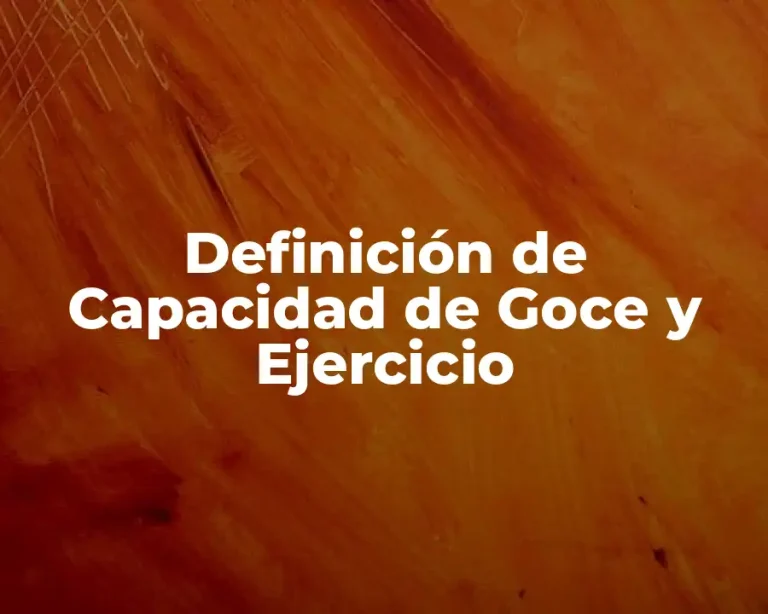 Definición de Capacidad de Goce y Ejercicio