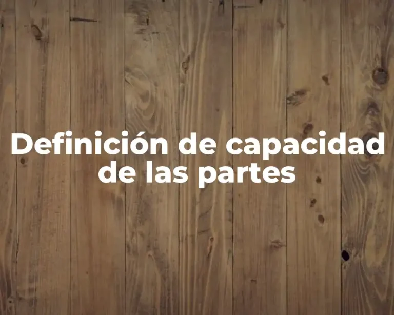 Definición de capacidad de las partes