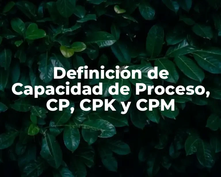 Definición de Capacidad de Proceso, CP, CPK y CPM