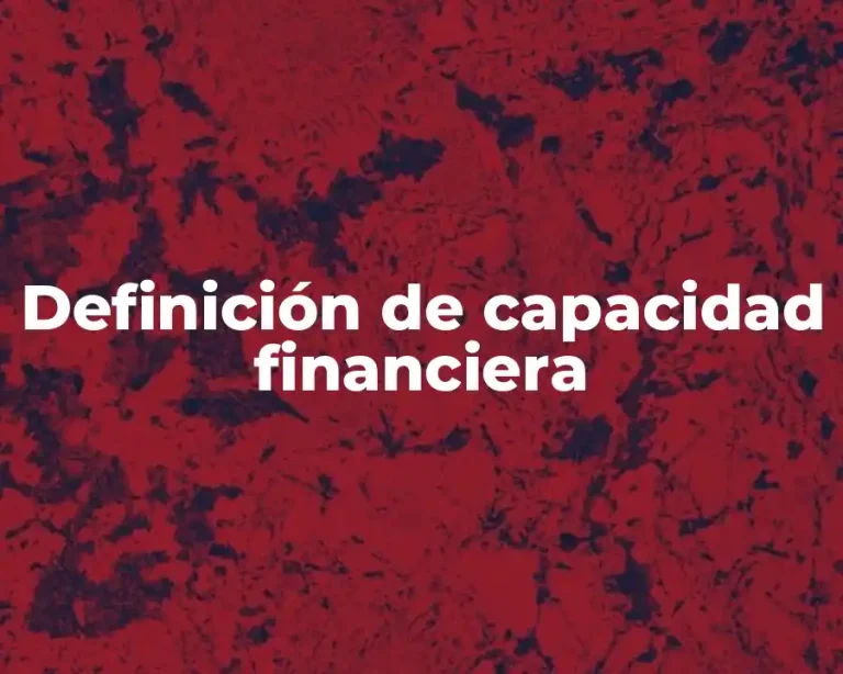 Definición de capacidad financiera