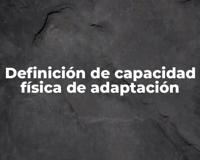 Definición de capacidad física de adaptación