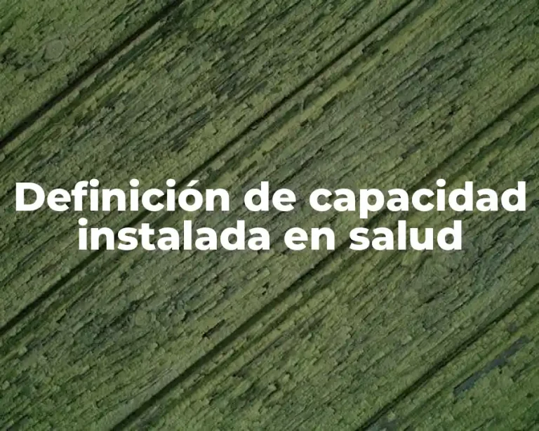 Definición de capacidad instalada en salud