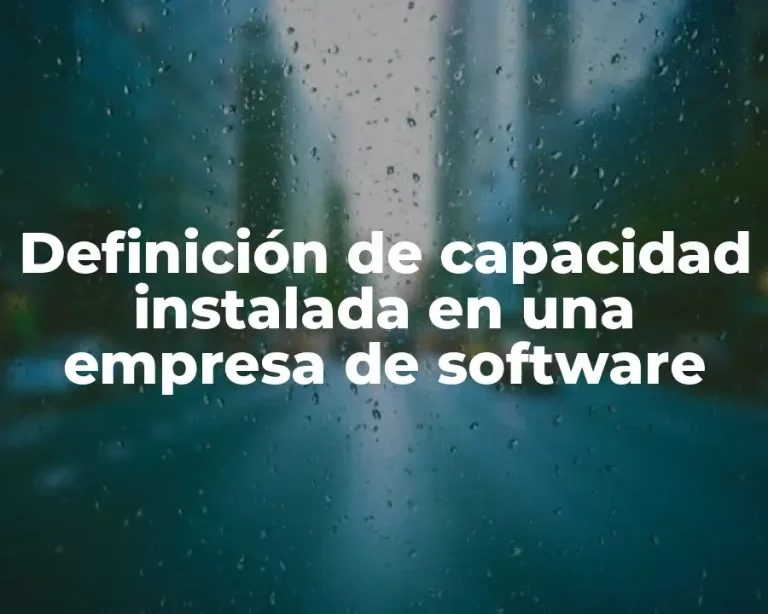 Definición de capacidad instalada en una empresa de software