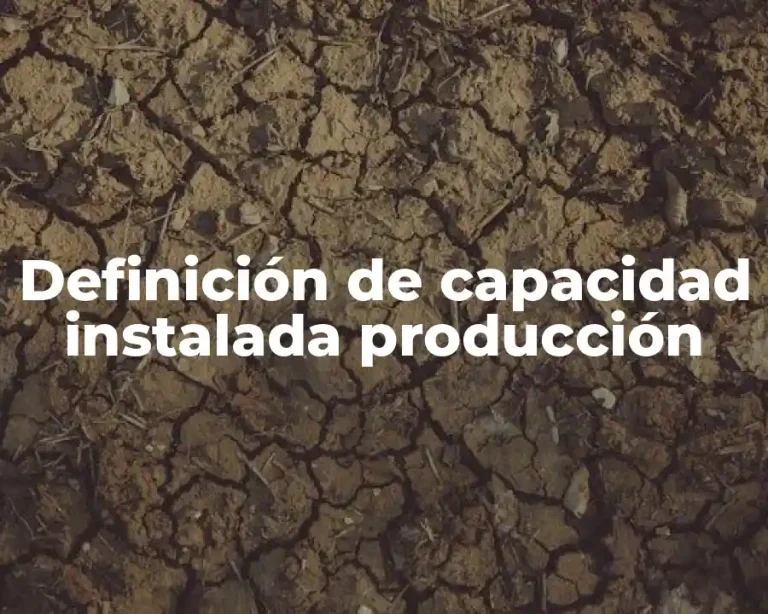 Definición de capacidad instalada producción