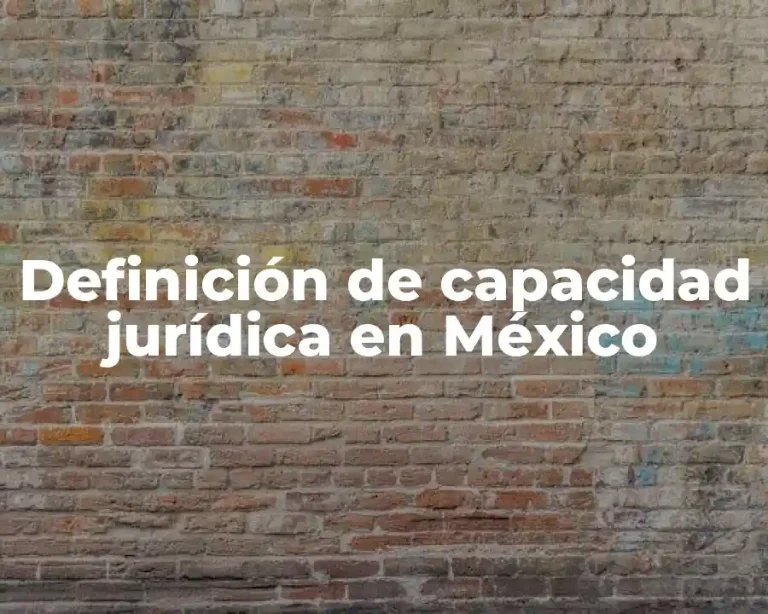 Definición de capacidad jurídica en México