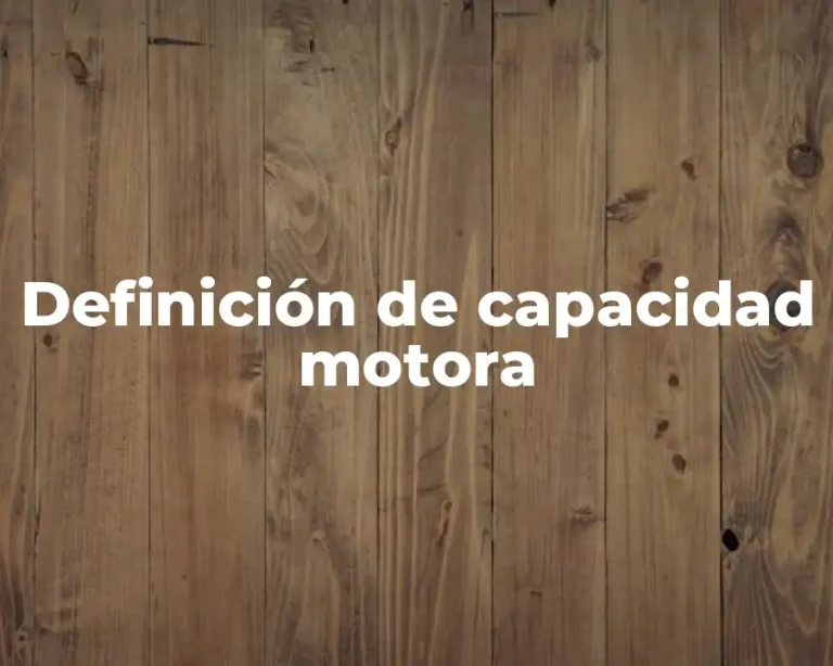 Definición de capacidad motora