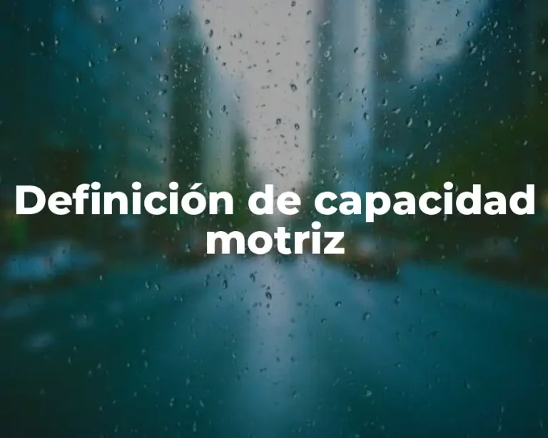 Definición de capacidad motriz