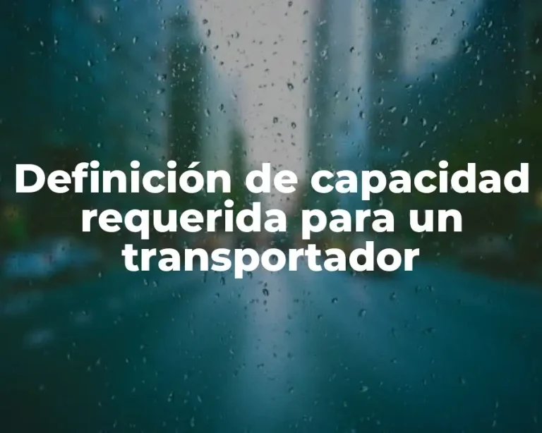 Definición de capacidad requerida para un transportador