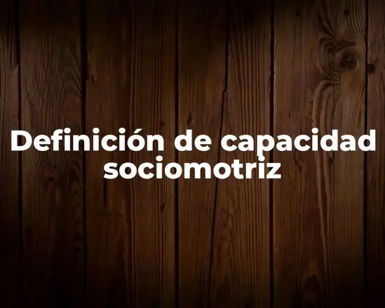 Definición de capacidad sociomotriz