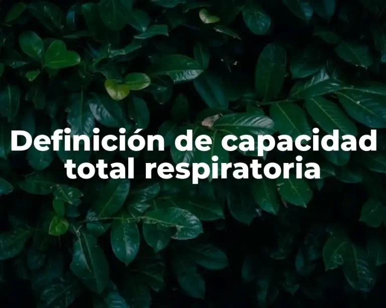 Definición de capacidad total respiratoria