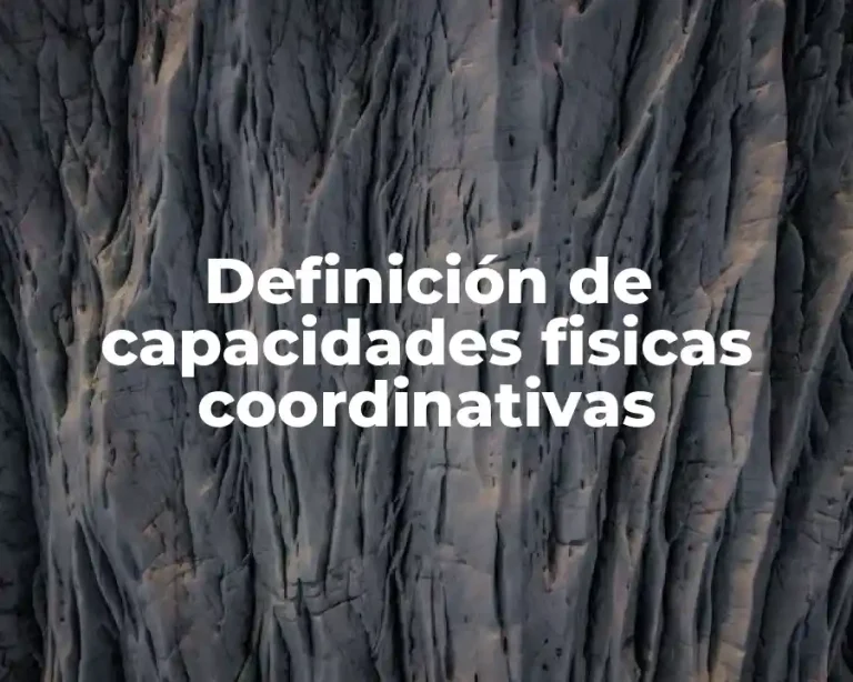 Definición de capacidades fisicas coordinativas