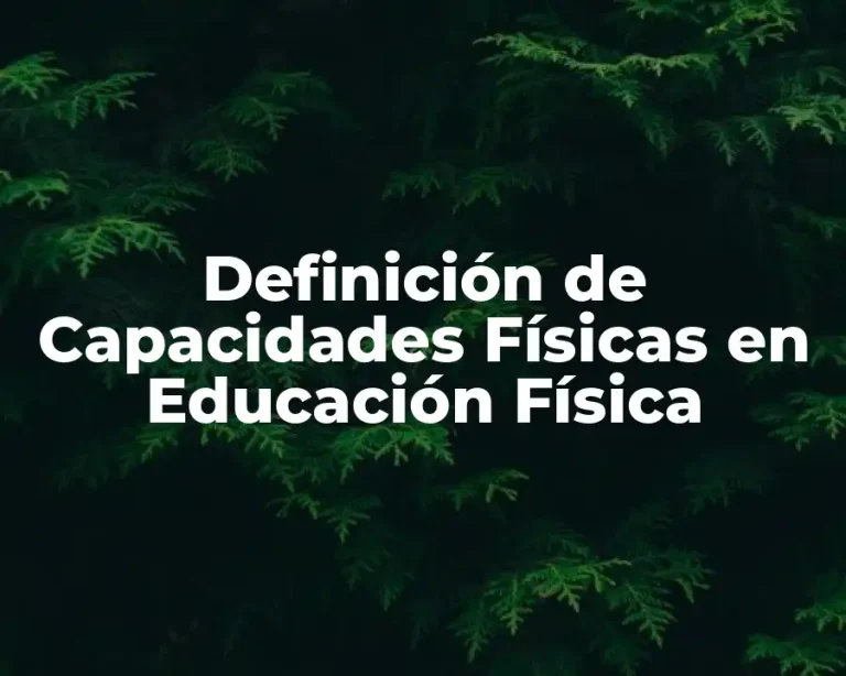Definición de Capacidades Físicas en Educación Física