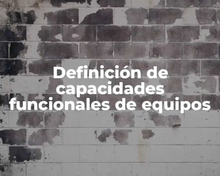 Definición de capacidades funcionales de equipos