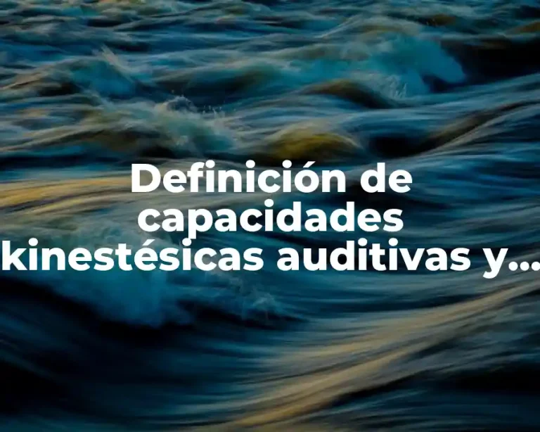 Definición de capacidades kinestésicas auditivas y visuales