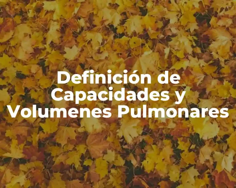 Definición de Capacidades y Volumenes Pulmonares