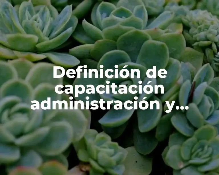 Definición de capacitación administración y desarrollo