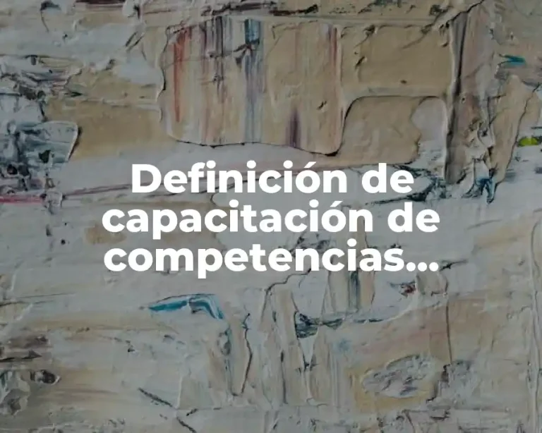 Definición de capacitación de competencias transversales