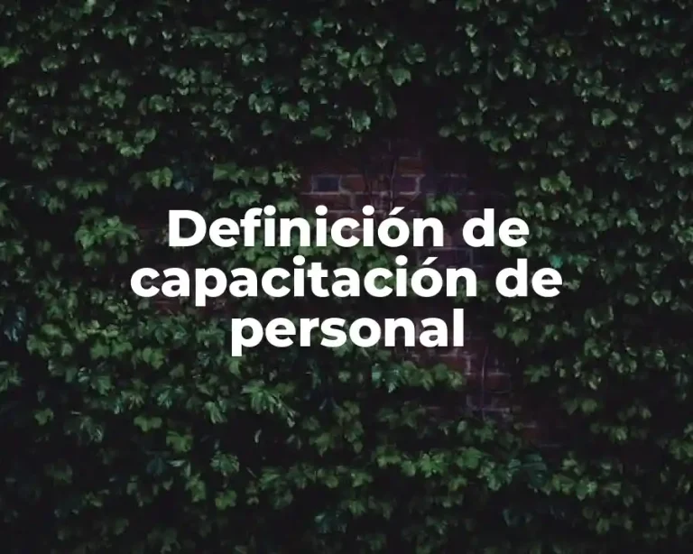 Definición de capacitación de personal