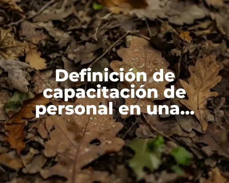 Definición de capacitación de personal en una empresa