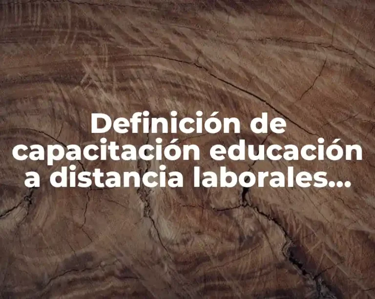 Definición de capacitación educación a distancia laborales libros
