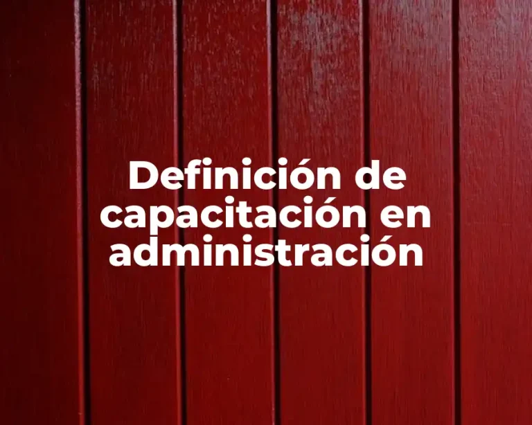 Definición de capacitación en administración