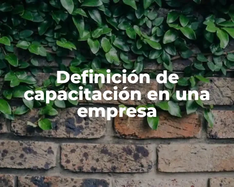Definición de capacitación en una empresa