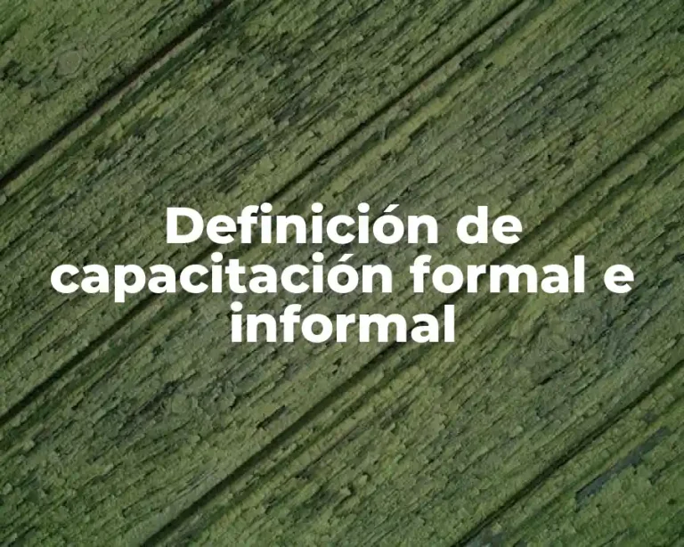 Definición de capacitación formal e informal