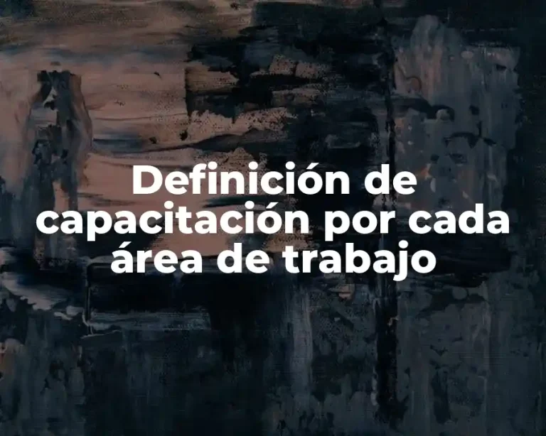 Definición de capacitación por cada área de trabajo