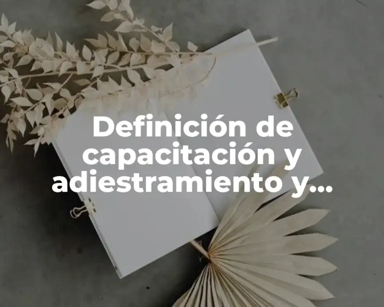 Definición de capacitación y adiestramiento y desarrollo