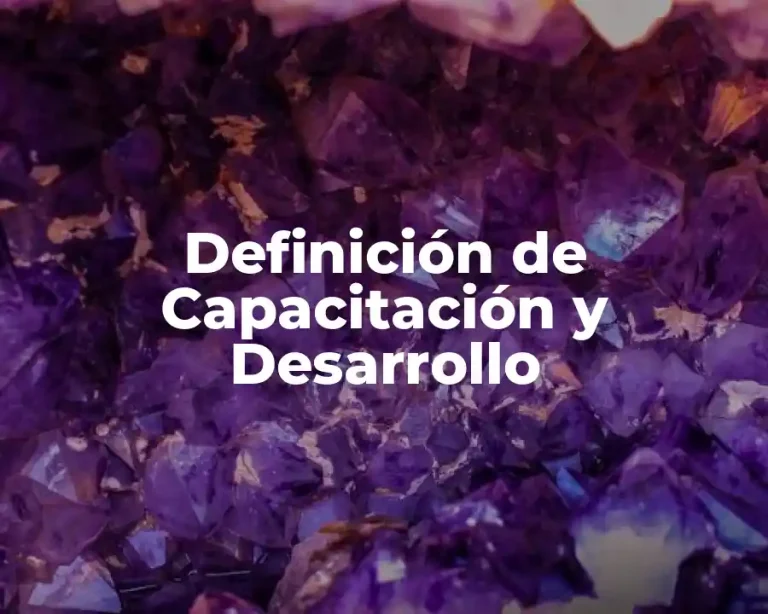 Definición de Capacitación y Desarrollo