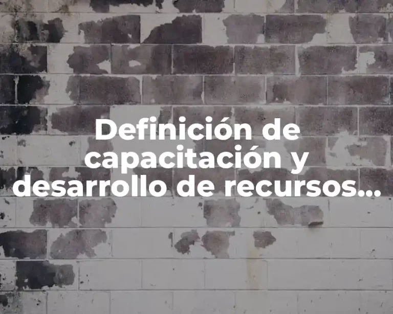 Definición de capacitación y desarrollo de recursos humanos