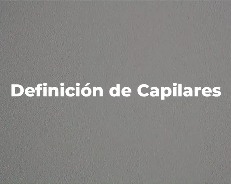 Definición de Capilares
