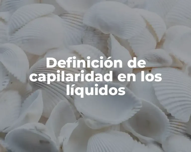 Definición de capilaridad en los líquidos