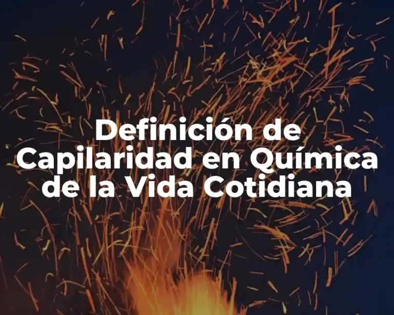 Definición de Capilaridad en Química de la Vida Cotidiana