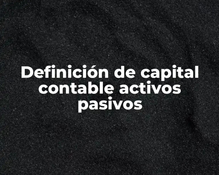 Definición de capital contable activos pasivos