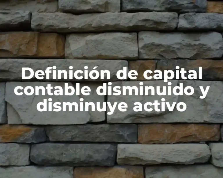 Definición de capital contable disminuido y disminuye activo
