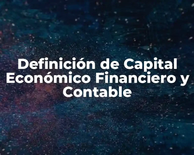 Definición de Capital Económico Financiero y Contable