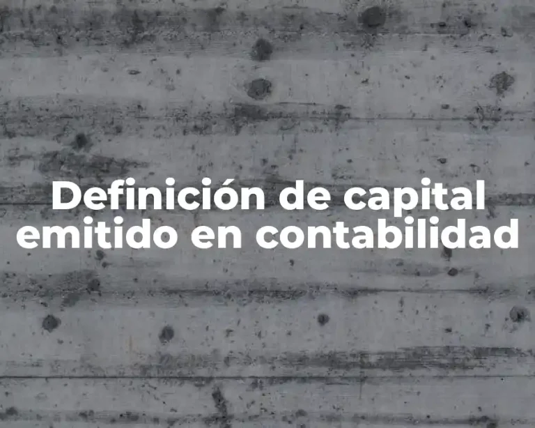 Definición de capital emitido en contabilidad