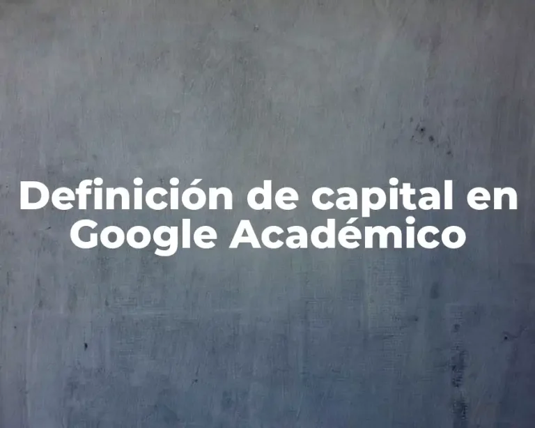 Definición de capital en Google Académico