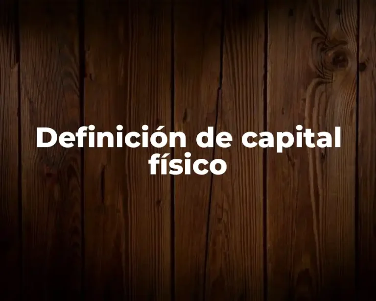 Definición de capital físico