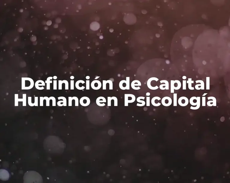 Definición de Capital Humano en Psicología