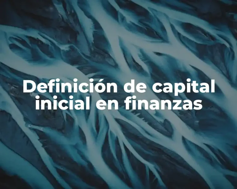 Definición de capital inicial en finanzas