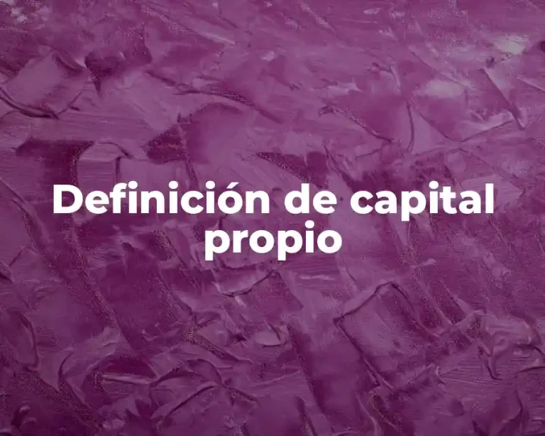 Definición de capital propio
